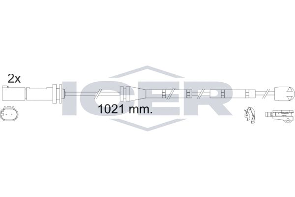 įspėjimo kontaktas, stabdžių trinkelių susidėvėjimas ICER 610554 E C