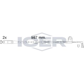 įspėjimo kontaktas, stabdžių trinkelių susidėvėjimas ICER 610571 E C