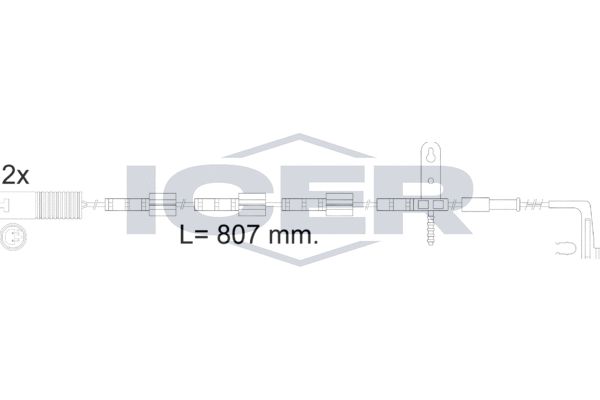 įspėjimo kontaktas, stabdžių trinkelių susidėvėjimas ICER 610584 E C