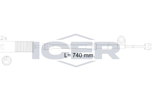 įspėjimo kontaktas, stabdžių trinkelių susidėvėjimas ICER 610603 E C