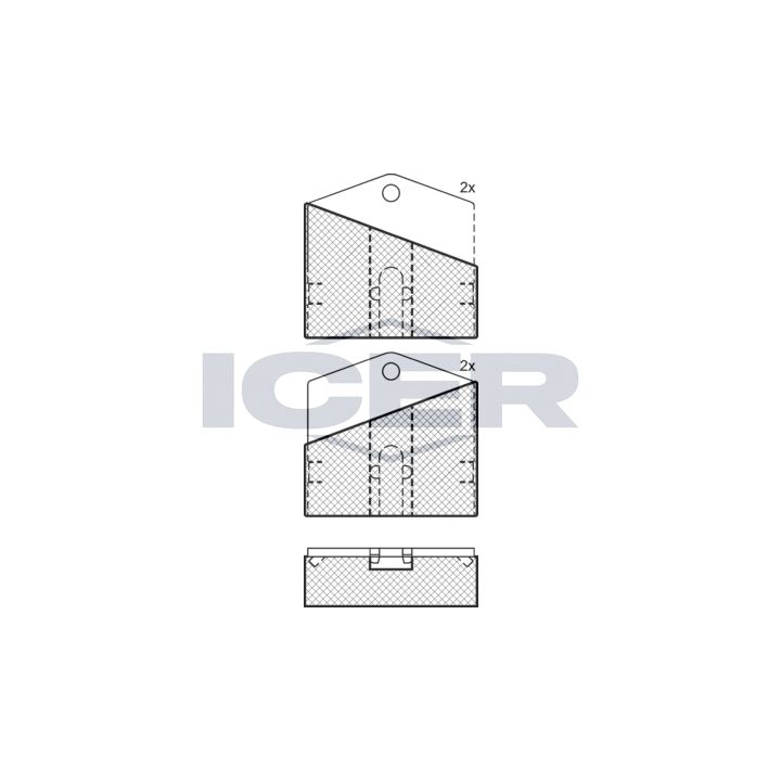 Stabdžių trinkelių rinkinys, stovėjimo stabdys ICER 180018