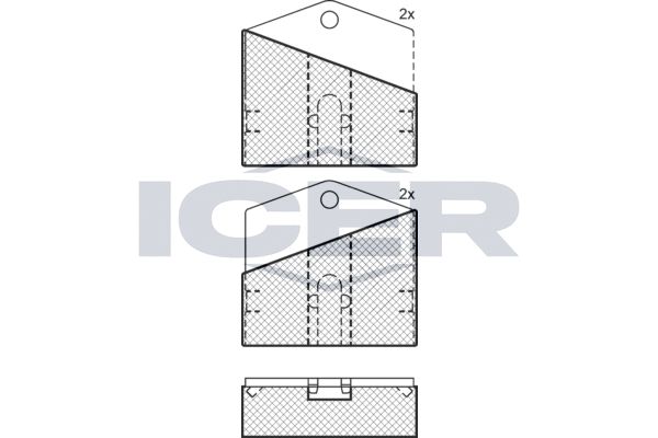 Stabdžių trinkelių rinkinys, stovėjimo stabdys ICER 180018