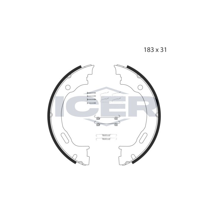 Stabdžių trinkelių komplektas, stovėjimo stabdis ICER 79PB4006 C