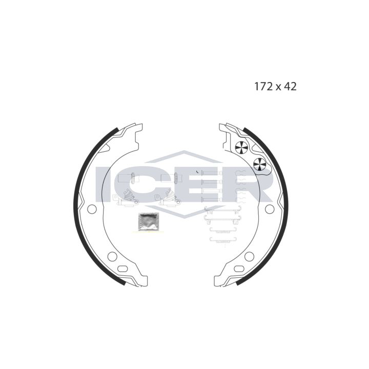 Stabdžių trinkelių komplektas, stovėjimo stabdis ICER 79PB4019 C