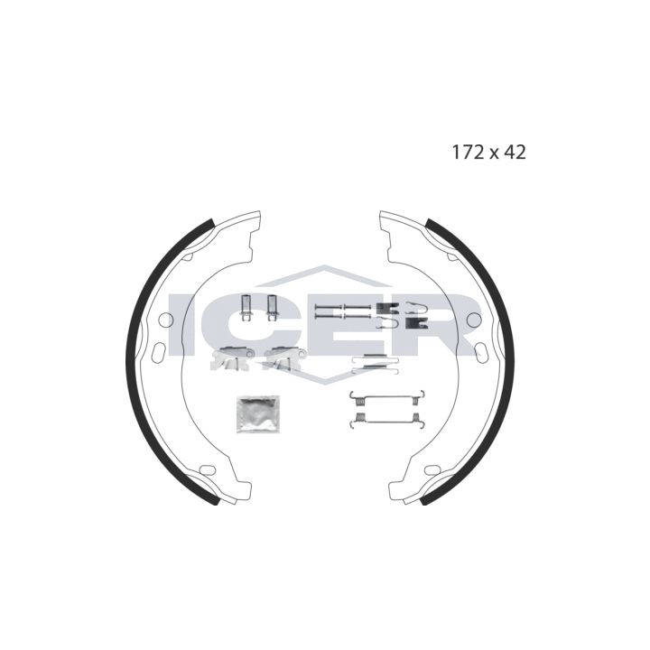 Stabdžių trinkelių komplektas, stovėjimo stabdis ICER 79PB4020 C
