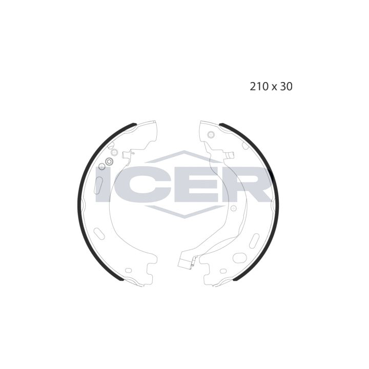 Stabdžių trinkelių komplektas, stovėjimo stabdis ICER 79PB4026 C