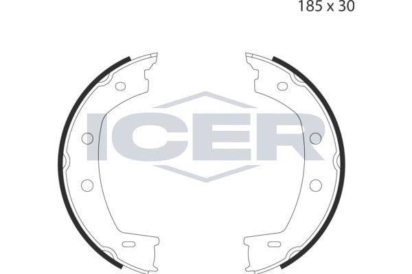 Stabdžių trinkelių komplektas, stovėjimo stabdis ICER 79PB4027 C