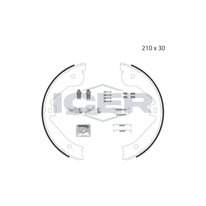 Stabdžių trinkelių komplektas, stovėjimo stabdis ICER 79PB4028 C