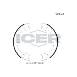 Stabdžių trinkelių komplektas, stovėjimo stabdis ICER 79PB4032 C