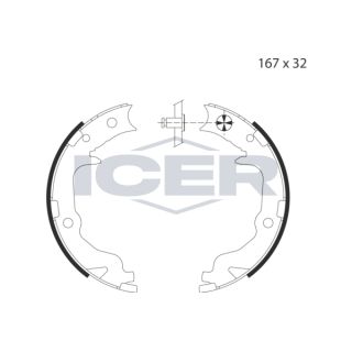 Stabdžių trinkelių komplektas, stovėjimo stabdis ICER 79PB4033 C