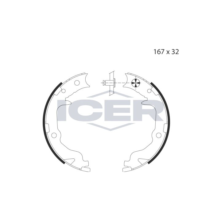 Stabdžių trinkelių komplektas, stovėjimo stabdis ICER 79PB4033 C