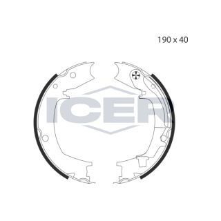 Stabdžių trinkelių komplektas, stovėjimo stabdis ICER 79PB4043 C