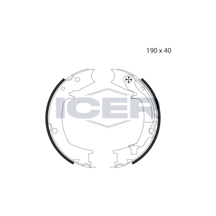 Stabdžių trinkelių komplektas, stovėjimo stabdis ICER 79PB4043 C