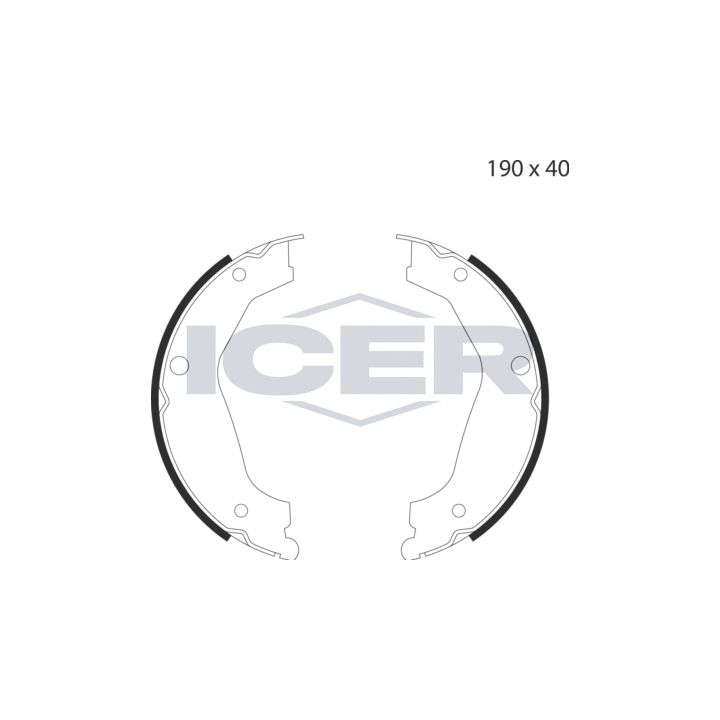 Stabdžių trinkelių komplektas, stovėjimo stabdis ICER 79PB4044 C
