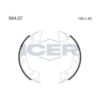 Stabdžių trinkelių komplektas, stovėjimo stabdis ICER 79PB4048 C