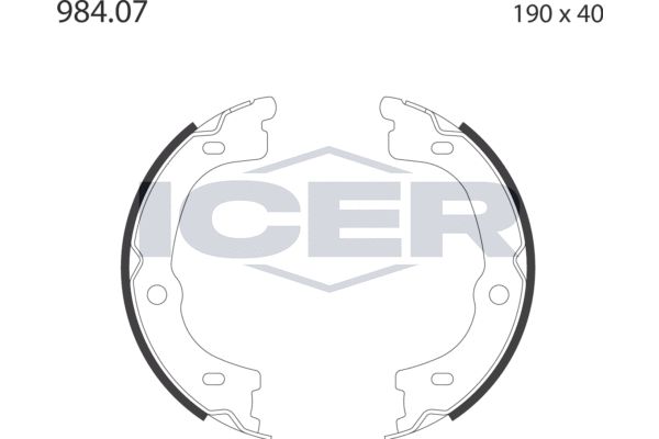 Stabdžių trinkelių komplektas, stovėjimo stabdis ICER 79PB4048 C