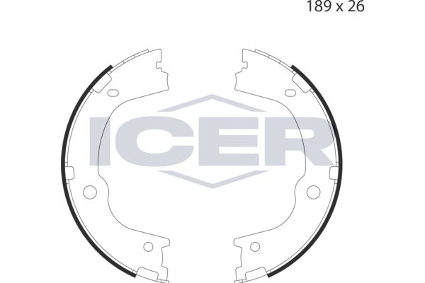 Stabdžių trinkelių komplektas, stovėjimo stabdis ICER 79PB4049 C