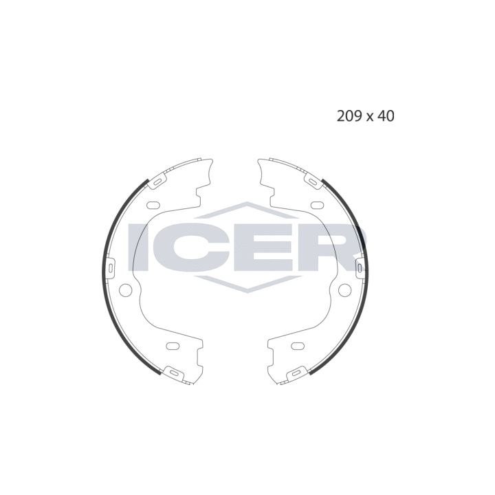 Stabdžių trinkelių komplektas, stovėjimo stabdis ICER 79PB4051 C