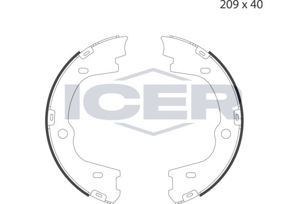 Stabdžių trinkelių komplektas, stovėjimo stabdis ICER 79PB4051 C