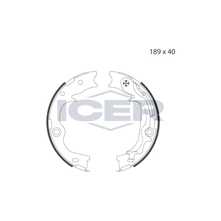 Stabdžių trinkelių komplektas, stovėjimo stabdis ICER 79PB4052 C