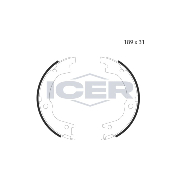 Stabdžių trinkelių komplektas, stovėjimo stabdis ICER 79PB4053 C
