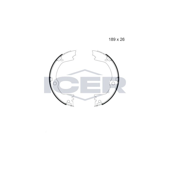 Stabdžių trinkelių komplektas, stovėjimo stabdis ICER 79PB4056 C