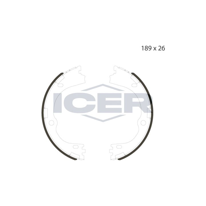 Stabdžių trinkelių komplektas, stovėjimo stabdis ICER 79PB4057 C