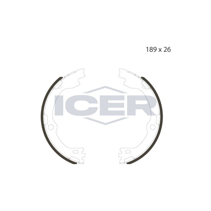 Stabdžių trinkelių komplektas, stovėjimo stabdis ICER 79PB4058 C