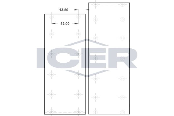 Stabdžių antdėklo rinkinys, būgninis stabdys ICER 21 5742 00