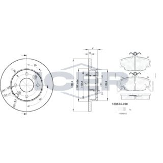 Stabdžių rinkinys, diskiniai stabdžiai ICER 30554-4705