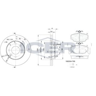 Stabdžių rinkinys, diskiniai stabdžiai ICER 30554-6572