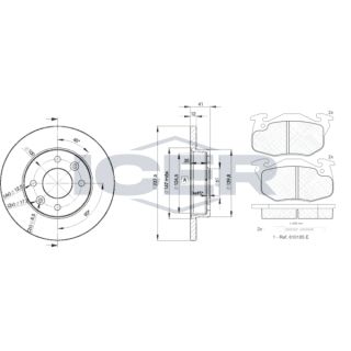 Stabdžių rinkinys, diskiniai stabdžiai ICER 30633-4705