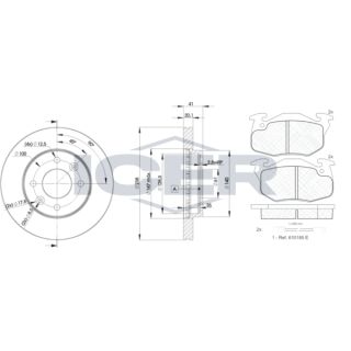 Stabdžių rinkinys, diskiniai stabdžiai ICER 30633-6572