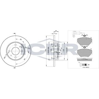 Stabdžių rinkinys, diskiniai stabdžiai ICER 30729-3465