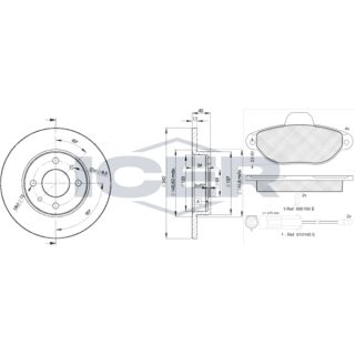 Stabdžių rinkinys, diskiniai stabdžiai ICER 30953-3465