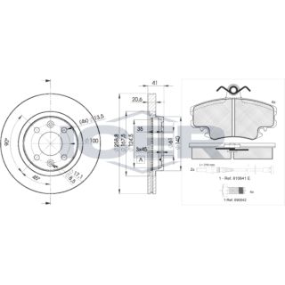 Stabdžių rinkinys, diskiniai stabdžiai ICER 30993-3550
