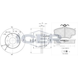 Stabdžių rinkinys, diskiniai stabdžiai ICER 30993-6572