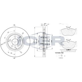 Stabdžių rinkinys, diskiniai stabdžiai ICER 31046-4620