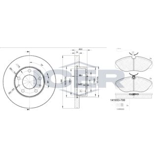 Stabdžių rinkinys, diskiniai stabdžiai ICER 31053-4681