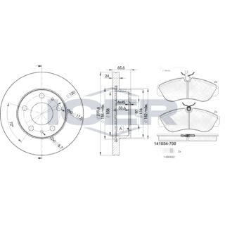 Stabdžių rinkinys, diskiniai stabdžiai ICER 31054-4682