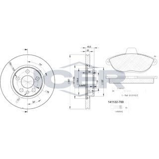 Stabdžių rinkinys, diskiniai stabdžiai ICER 31122-4683