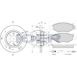 Stabdžių rinkinys, diskiniai stabdžiai ICER 31217-3550