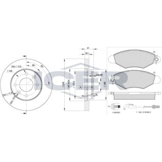 Stabdžių rinkinys, diskiniai stabdžiai ICER 31217-6572