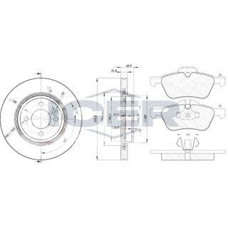 Stabdžių rinkinys, diskiniai stabdžiai ICER 31434-2891