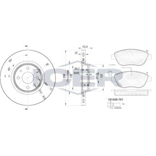 Stabdžių rinkinys, diskiniai stabdžiai ICER 31440-0356