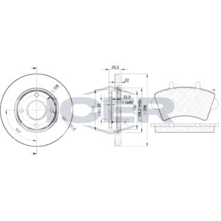 Stabdžių rinkinys, diskiniai stabdžiai ICER 31442-5344