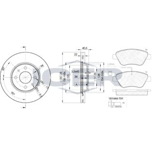 Stabdžių rinkinys, diskiniai stabdžiai ICER 31444-1650