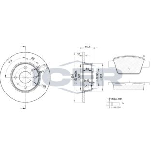 Stabdžių rinkinys, diskiniai stabdžiai ICER 31503-4070