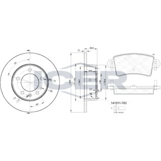 Stabdžių rinkinys, diskiniai stabdžiai ICER 31511-1410