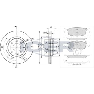 Stabdžių rinkinys, diskiniai stabdžiai ICER 31924-3550